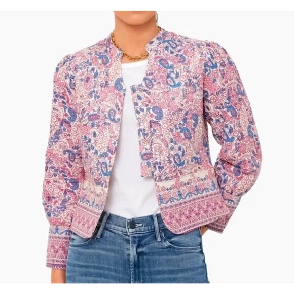 Antik Batik Jackets & Blazers - Antik Batik Helene Quilted Jacket Womens Size Small Cotton Pink Floral $335